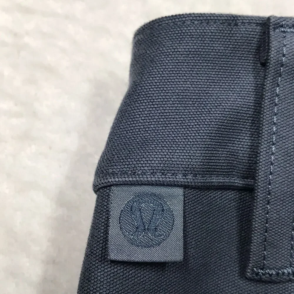 LULULEMON ABC Pant Men 34x33 Blue Slim Fit Utilitech Abrasion Chino LM5ABOS